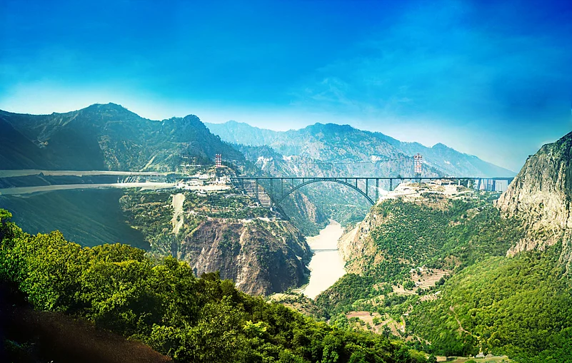 The Chenab Rail Bridge, the worlds highest railway bridge, is located between Bakkal and Kauri in the Reasi district of Jammu