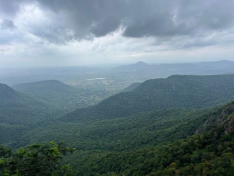 The Karadiyur Viewpoint offers panoramic views of the hills and valleys