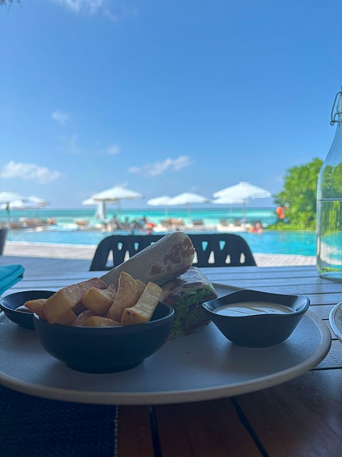 The beachside restaurant