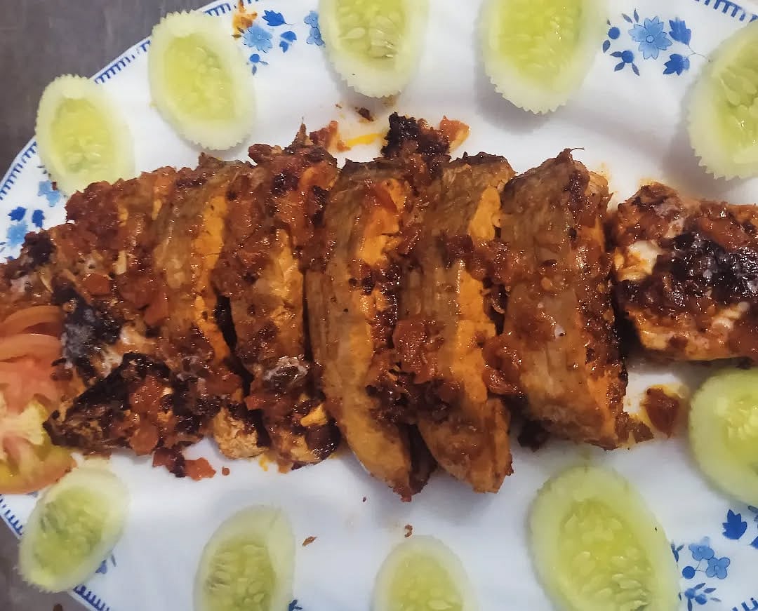 Kerala style grilled seabass 