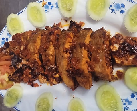 Kerala style grilled seabass