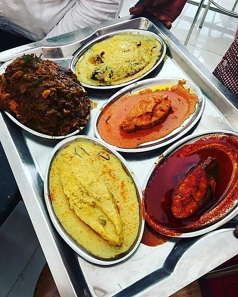 A smorgasbord of seafood dishes