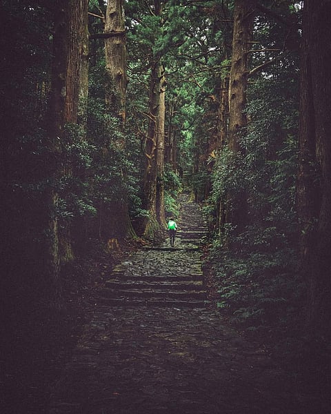 Scenes along the trail of Kumano Kodo