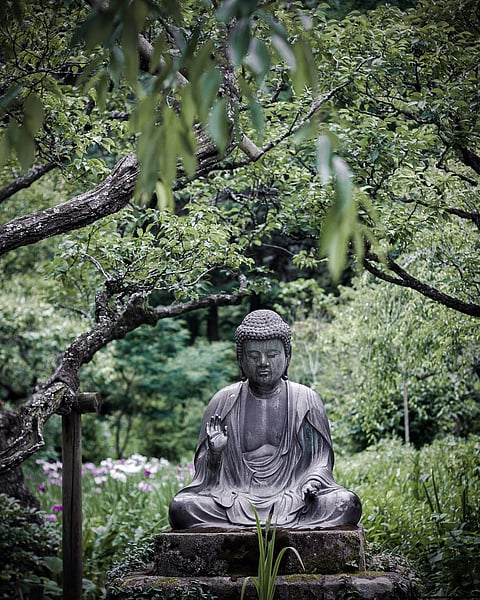 A statue inside the temple