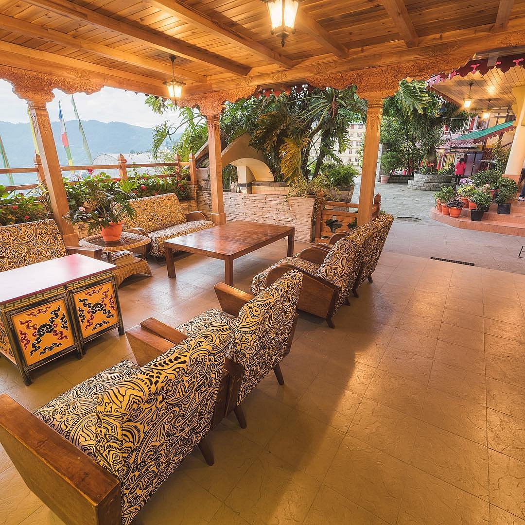 The lounge area in Netuk House showcases ‘rinchen surgay’ (eight pillars or eight corners) -  an auspicious architectural style of the Sikkimese Bhutia community