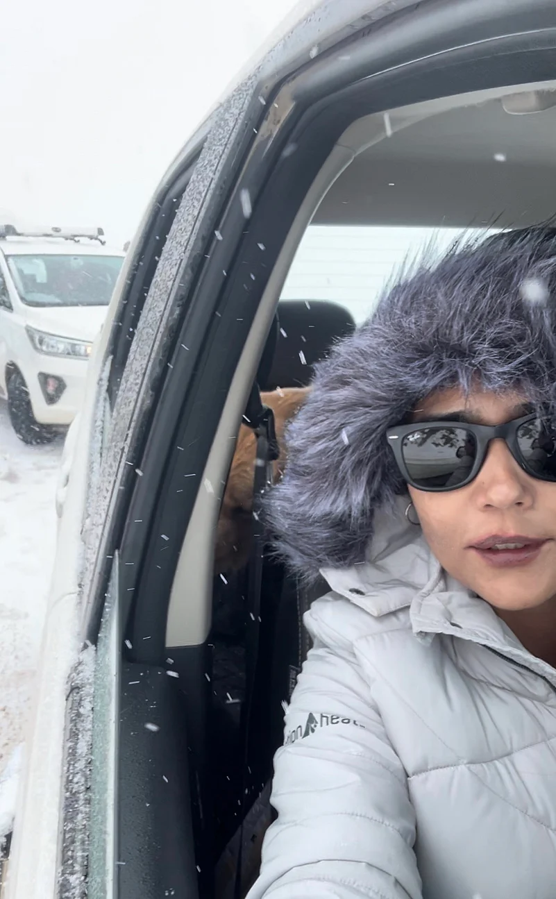 From dusty brown roads, the entire area transformed into a scene from a white Christmas story