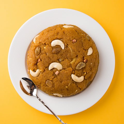 A classic preparation of moong dal halwa
