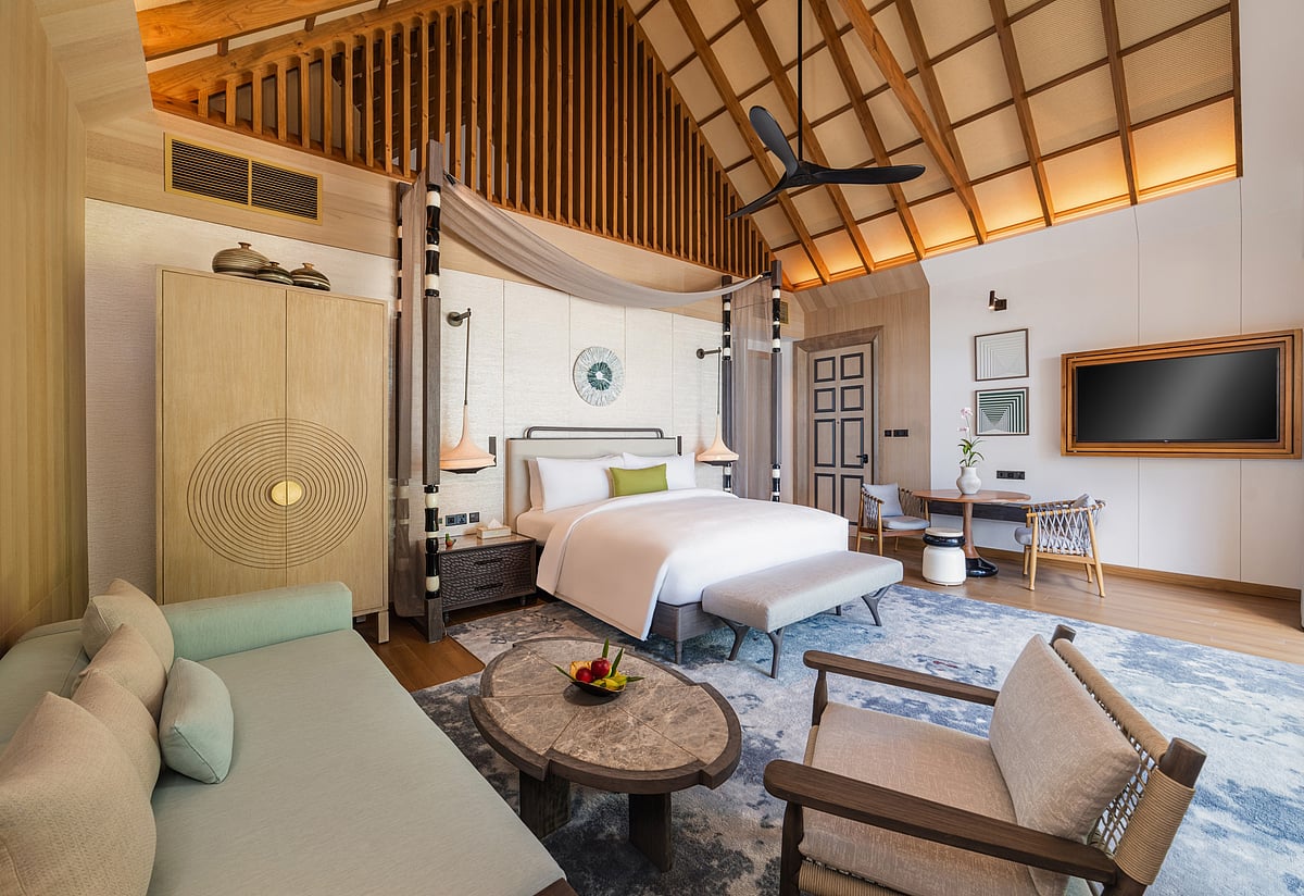 The property fuses contemporary design with traditional Maldivian elements 