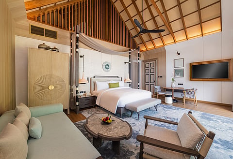 The property fuses contemporary design with traditional Maldivian elements 