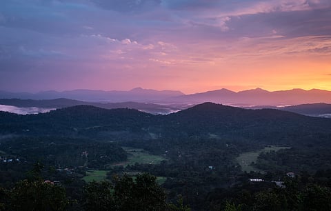 The stunning view from Raja's Seat in Madikeri