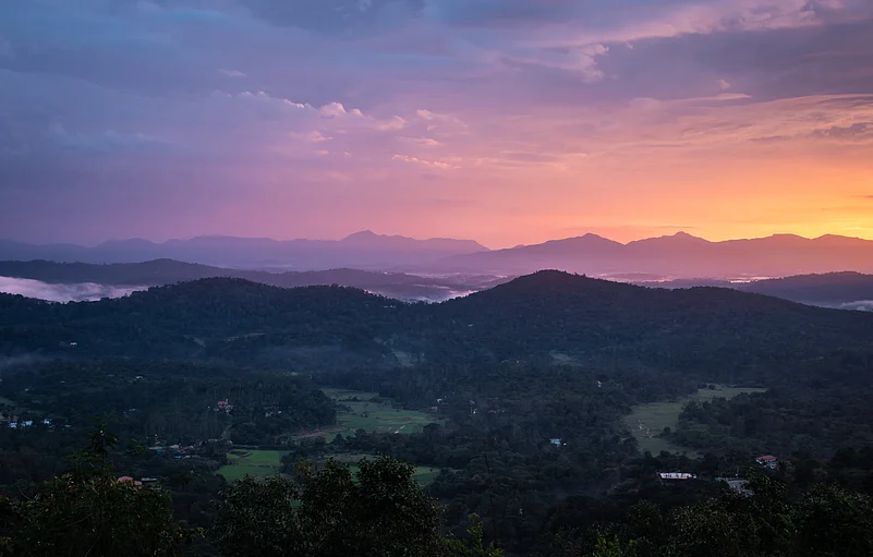 The stunning view from Rajas Seat in Madikeri