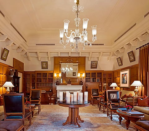 The Rajwada Library Bar at The Oberoi Rajvilas in Jaipur
