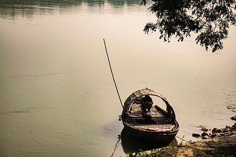 A boatman plies his trade in Jiaganj