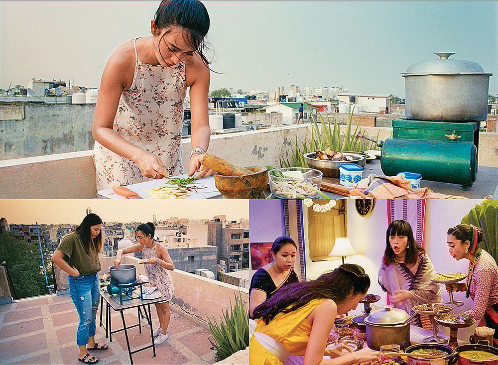Stills from Axone, which revolves around a group of friends cooking axone in a Delhi neighbourhood