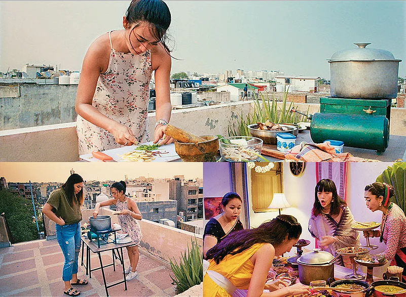 Stills from Axone, which revolves around a group of friends cooking axone in a Delhi neighbourhood