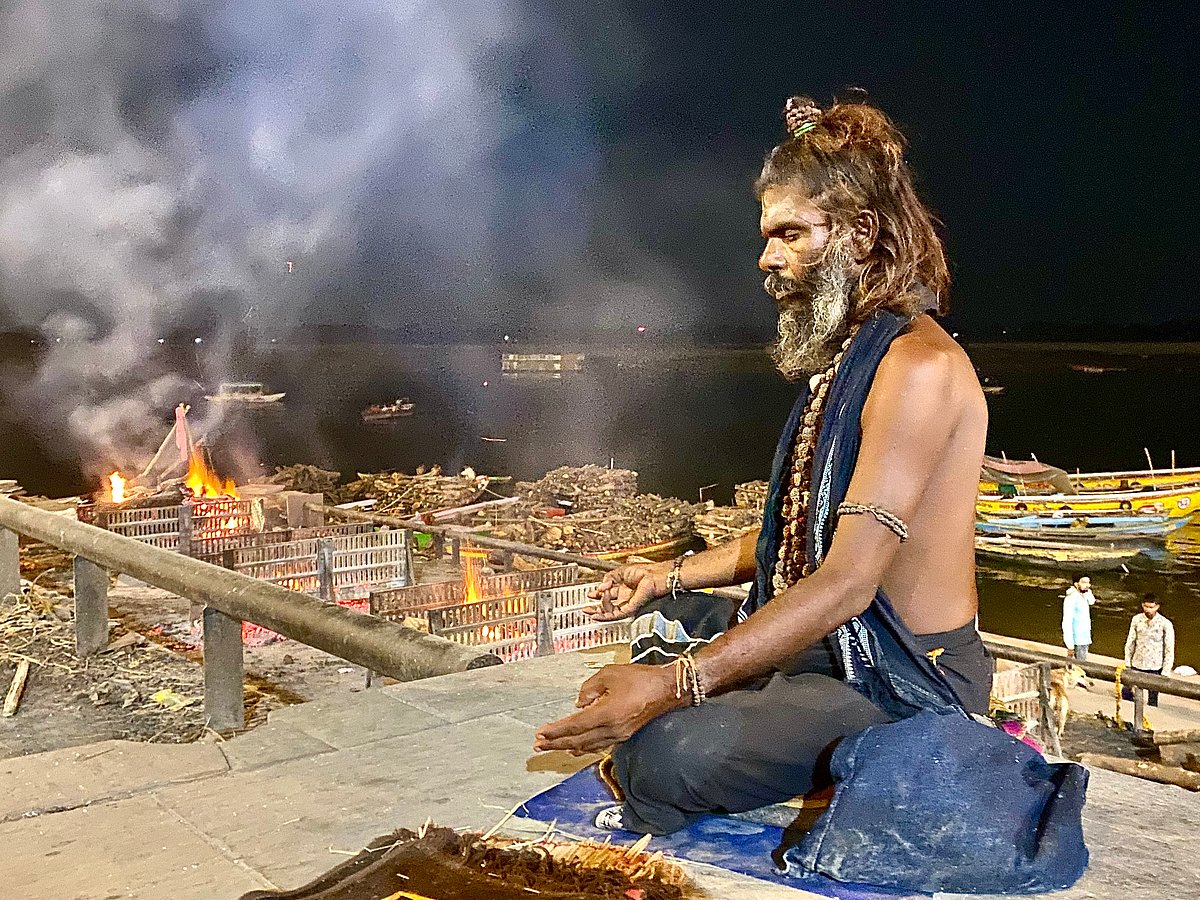 An Aghori in meditation at Varanasi.