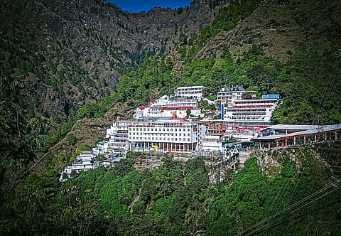 The Vaishno Devi Temple, also known as the Shri Mata Vaishno Devi Temple, of Katra