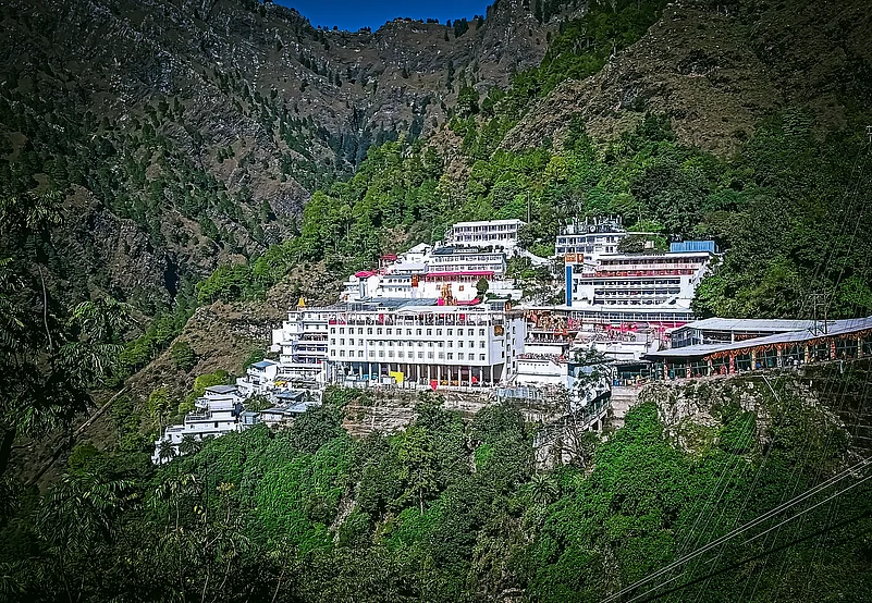 The Vaishno Devi Temple, also known as the Shri Mata Vaishno Devi Temple, of Katra