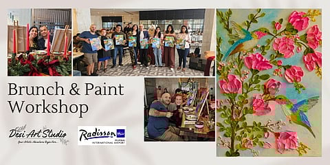 The “Sip and Paint Palette Knife Painting” workshop requires no prior painting experience.
