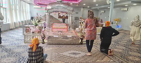 Inside the Gurudwara Shri Pathar Sahib where many devotees visit every year.