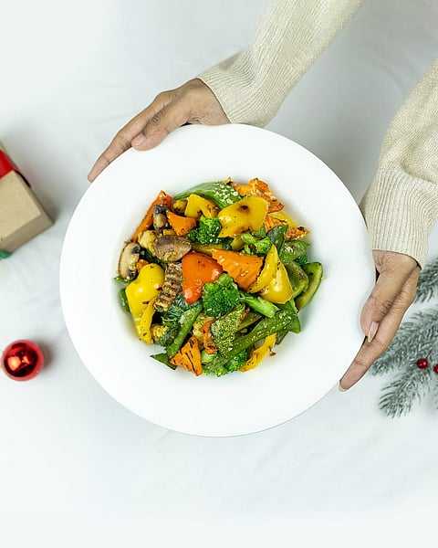 Dive into a vegetable salad at Piccadilly Square.