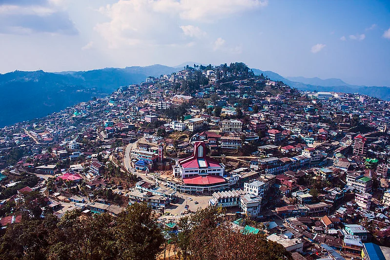 An aerial view of Mokokchung
