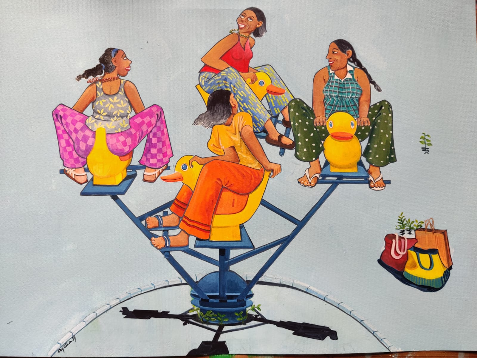 A piece by artist Ayesha Broacha that will be on display at the "Affordable Art Show"