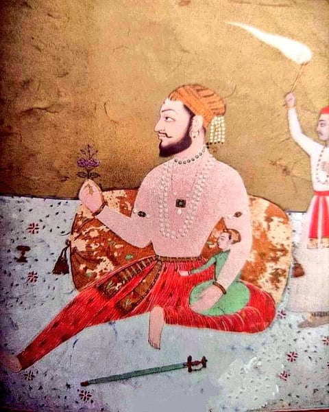 Chhatrapati Sambhaji, and Prince Shahu I, son and grandson of Chhatrapati Shivaji Maharaj respectively.