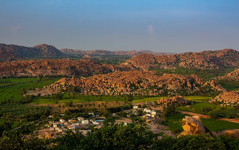 A view of Hippie Island during sunset.