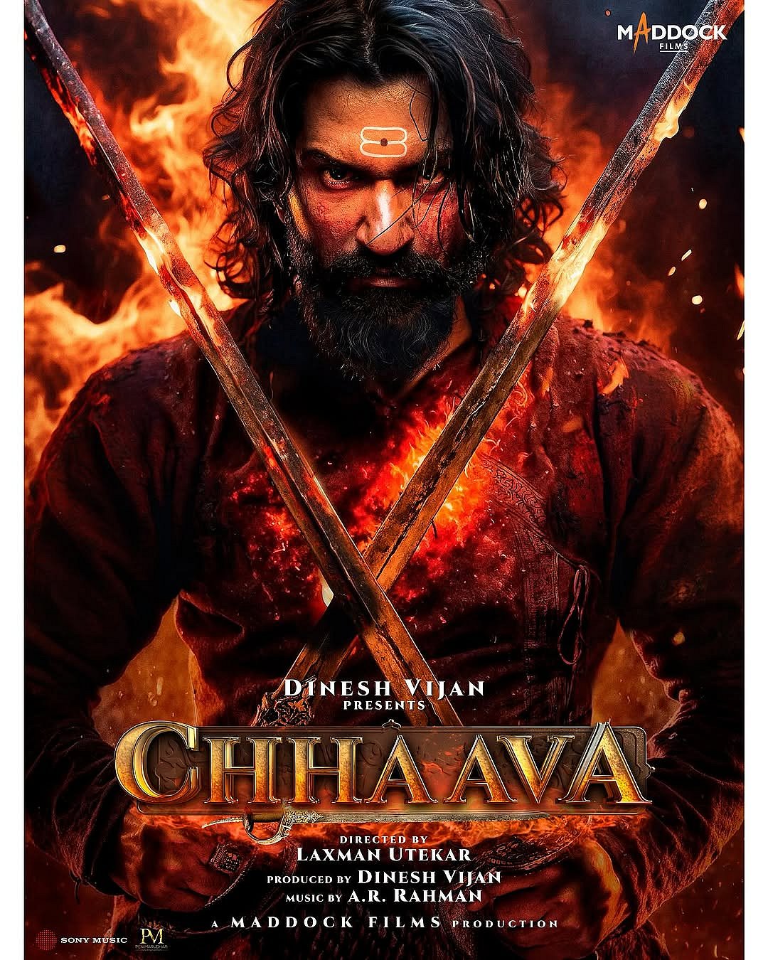 katrinakaif/instagram : Vicky Kaushal as Chhatrapati Sambhaji Maharaj on the poster of Chhaava