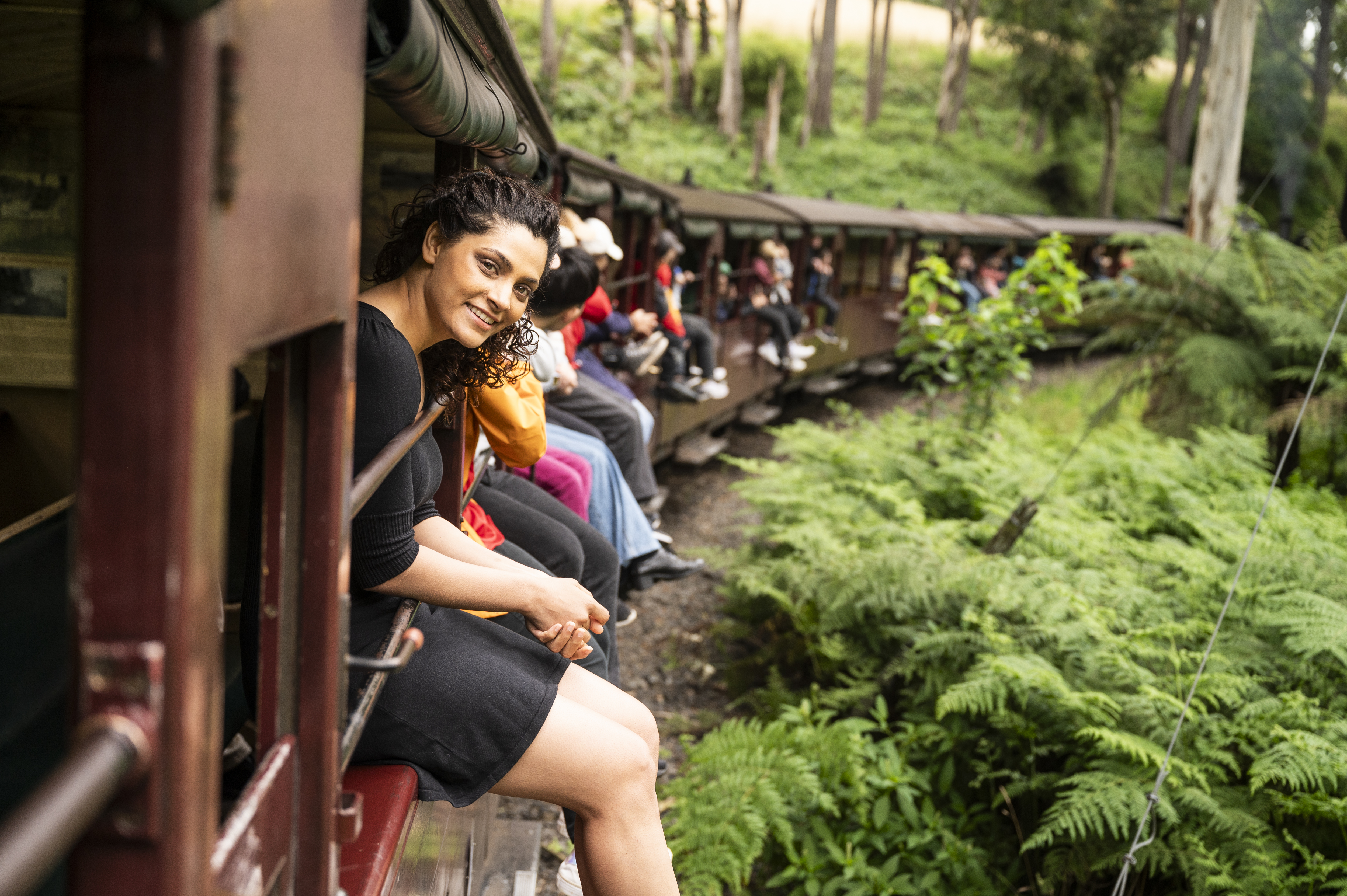 Kher aboard the iconic Puffing Billy Railway