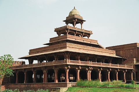 Panch Mahal is a five-storeyed structure made entirely of columns.
