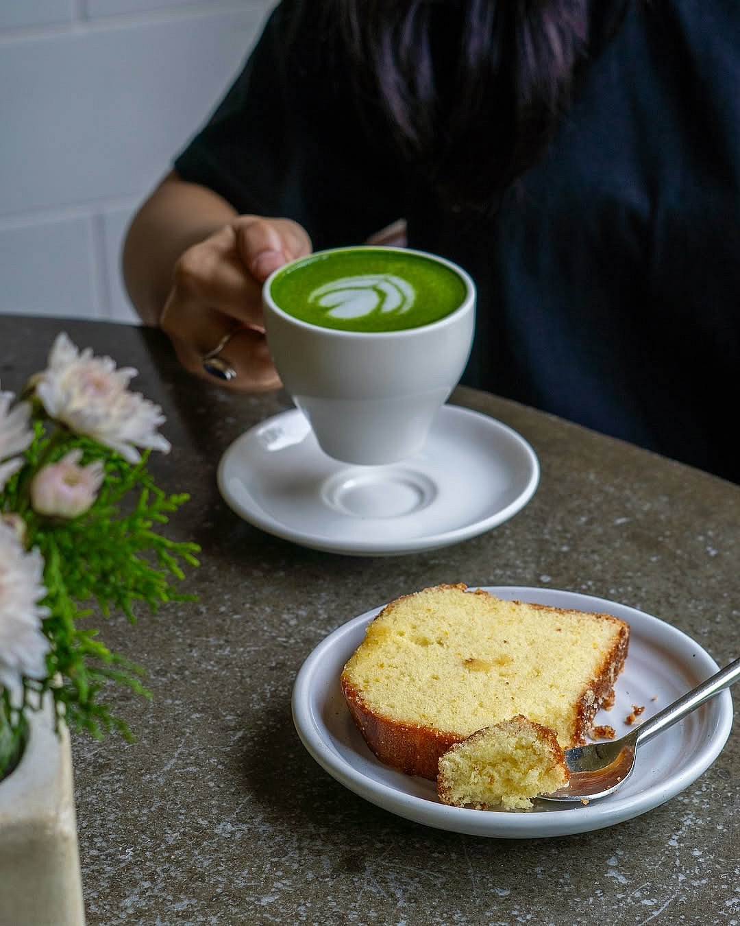 Fig at Malchas matcha lattes can be enjoyed throughout the day.