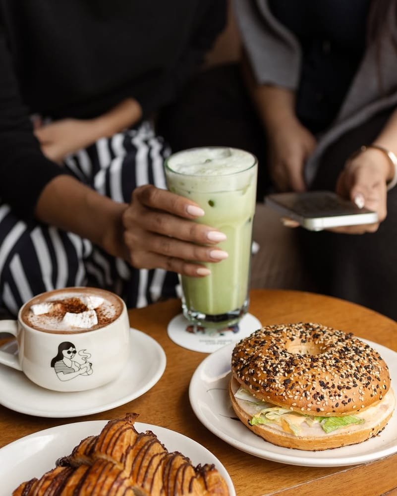 Third Wave Coffees matcha latte is best paired with any one of their breakfast options.