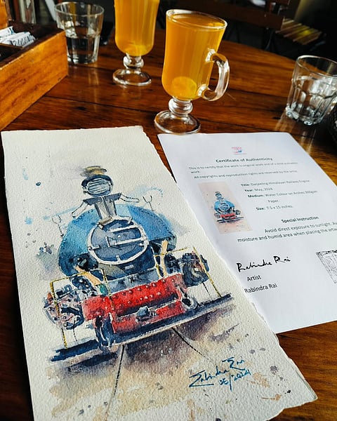 Darjeeling's toy trains double as muse for Rabindra Rai's artworks. 