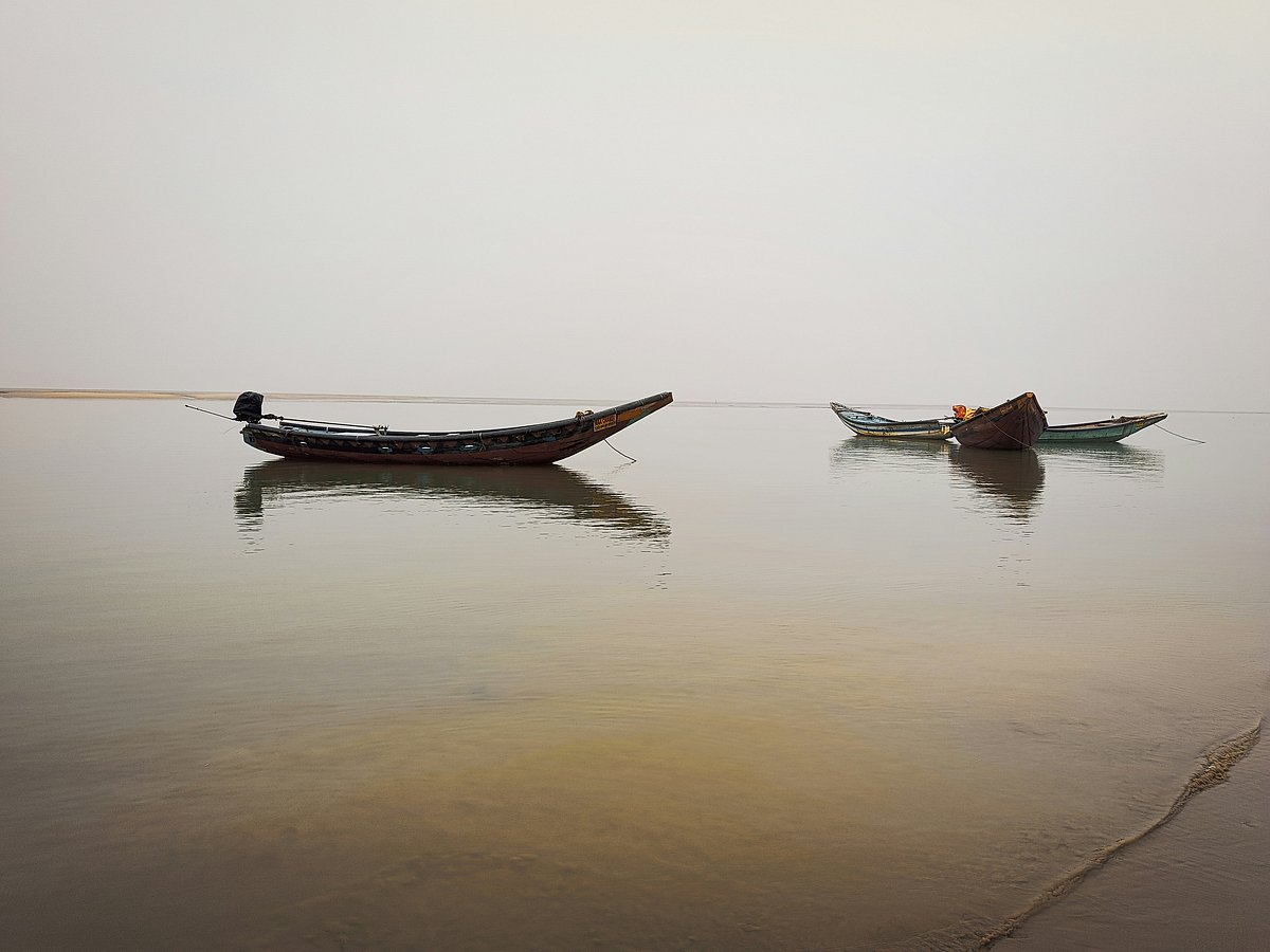 Boats at a beach in Digha.