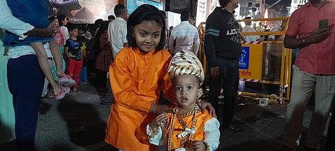 Children come dressed up at the celebrations.