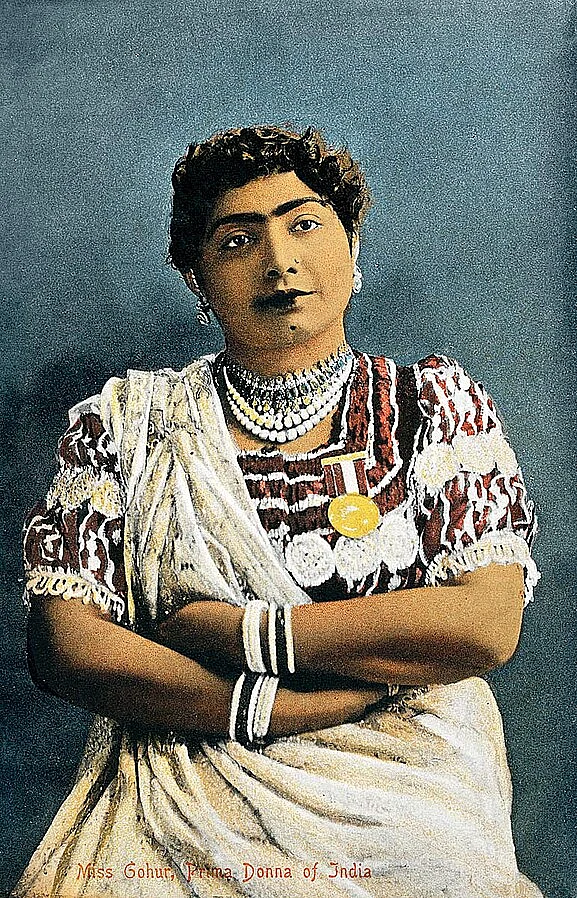 An image of the singer-dancer who is said to be the first Indian artist to be recorded on gramophone.