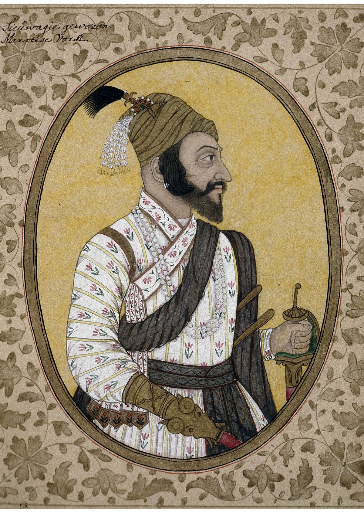 Wikimedia Commons : This portrait of Chhatrapati Shivaji Maharaj is from the British Museum in London