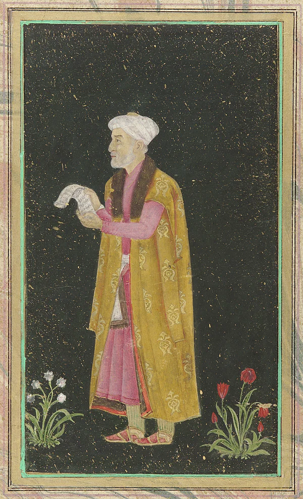 A miniature portrait of Mirza Ghiyas Beg