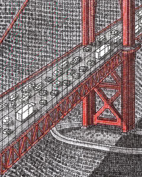 A closer look at the Golden Gate Bridge artwork 