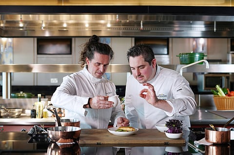 The new menu is designed by Moët & Chandon’s Head Chef, Jean Michel Bardet and Emirates’ Vice President of Culinary Design, Doxis Bekris.