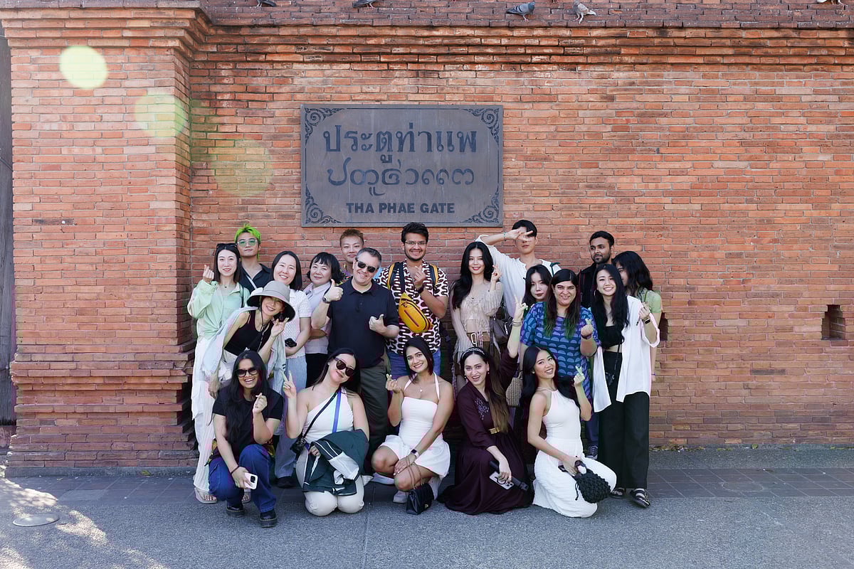 Stopping for a picture at The Phae Gate