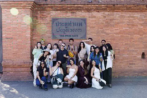 Stopping for a picture at The Phae Gate