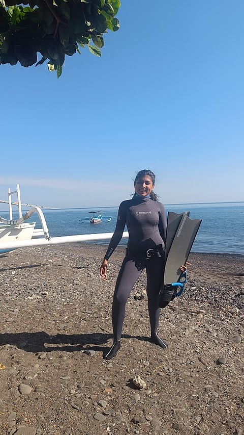 Smruti Mirani ready for a dive. 