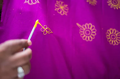 Shutterstock : Rogan art cloth printing at Kachchh, Gujarat