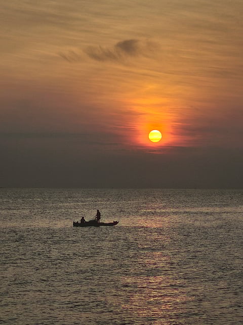 Sunrise at Kanniyakumari,  Tamil Nadu