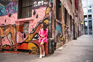 Saiyami Kher explores Melbournes vibrant alleyways