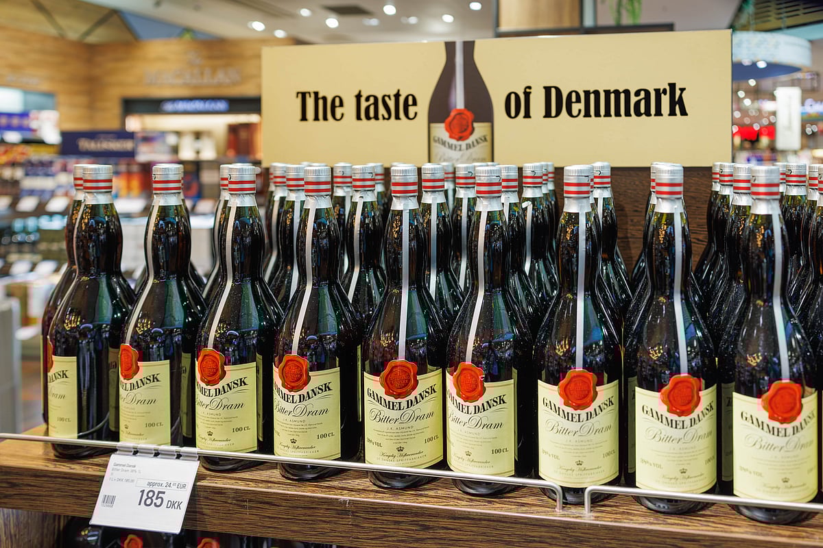 Bottles of Gammel Dansk for sale.
