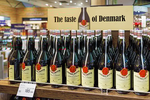 Bottles of Gammel Dansk for sale.